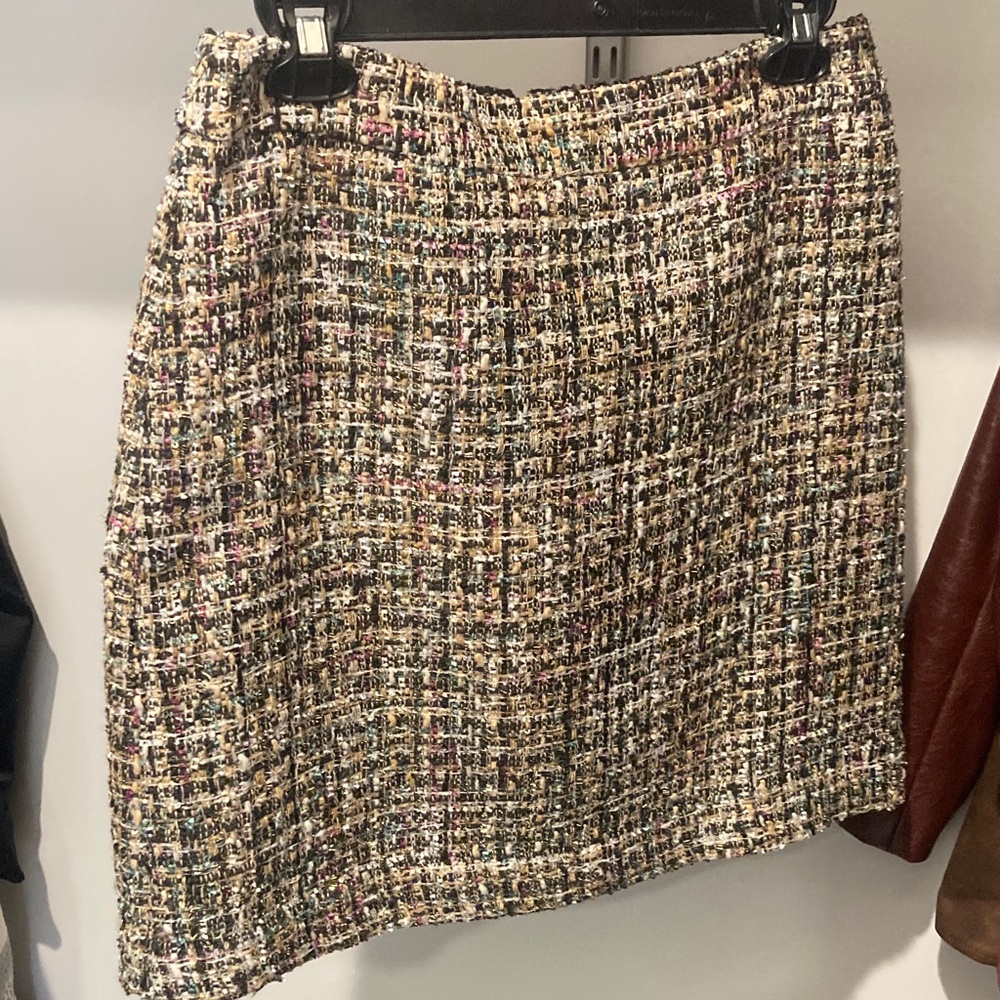 Elegant Multicolor & Sparkly Tweed Skirt